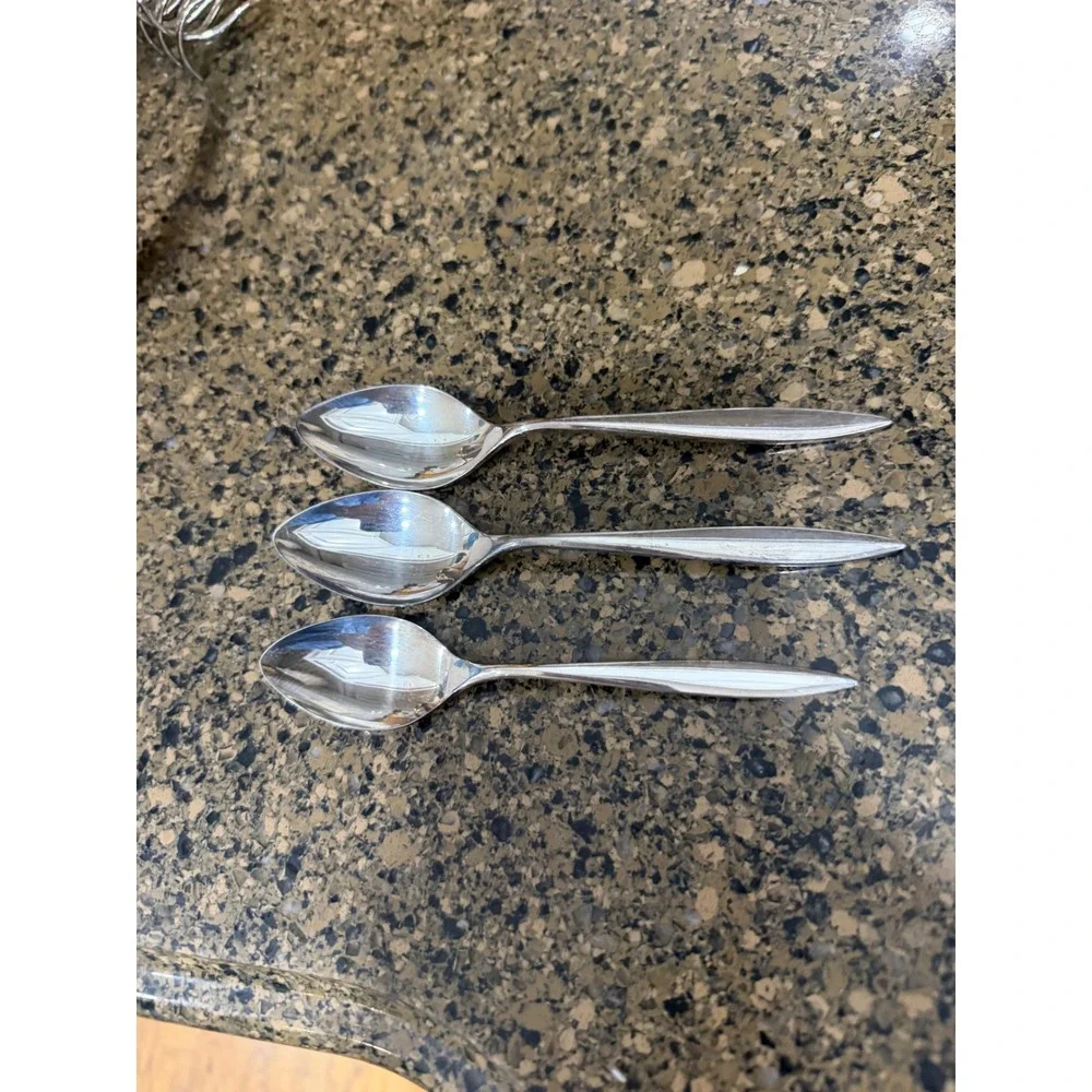 Nobility Plate Lady Empire Silver Plate Teaspoons Set‎ of 3 Vintage Mid Century